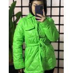 Jaqueta puffer com cinto 5609- Verde