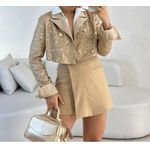 Blazer com brilho coleção Shine 2885 - Bege 