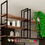 Kit Suporte Prateleira Triplo Teto Parede Decoração