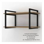 Suporte Para Prateleira Duplo Estilo Industrial Com Mdf