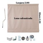 Toldo Cortina Retrátil 3,00 X 2,50 Fácil Instalação