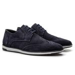 Oxford Esporte Fino Masculino em Camurça Marinho
