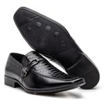 Sapato Social Masculino em Couro Textura Cobra Preto