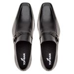 Sapato Social Masculino em Couro Bico Fino Fivela Preto