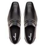 Mocassim Social Masculino em Couro Loafer Sofisticado Preto 