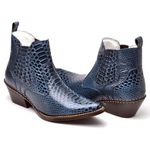 Bota Country Masculina Bico Fino Top Franca Shoes Azul