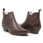 Bota Country Masculina Bico Fino Top Franca Shoes Café Lisa