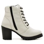 Bota Coturno Feminino Top Franca Shoes Motociclista Confort Branco