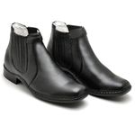 Bota Botina Masculina Conchinha Em Bovino Nobre Sola Costura Dupla A Mão Palmilha Anatomica Preto