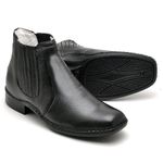 Bota Botina Masculina Conchinha Em Bovino Nobre Sola Costura Dupla A Mão Palmilha Anatomica Preto