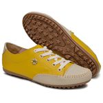 Mocatênis Feminino Top Franca Shoes Amarelo e Bege