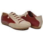 Mocatênis Feminino Top Franca Shoes Bege e Vinho