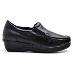 Sapato Feminino Mocassim Comfort Anatomico Enfermagem Dentista Preto