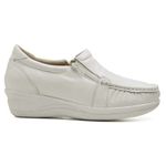 Sapato Feminino Mocassim Comfort Anatomico Enfermagem Dentista Branco