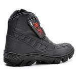 Bota Coturno Motociclista Couro Semi Impermeável Preto