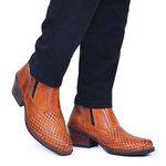 Bota Masculina Botina Texana Country Em Couro Trice Legitimo Com Ziper Whisk