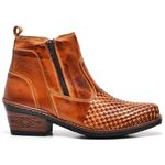 Bota Masculina Botina Texana Country Em Couro Trice Legitimo Com Ziper Whisk