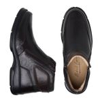 Bota Botina Coturno Masculino Ortopédico de Conforto Anatômico Linha Medica Ziper Cafe