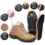 Bota Tenis Adventure Feminino Em Bovino Crazy Horse Coturno Trilha Campo Tamanhos Grandes
