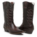 Bota Texana Country Masculina Escamada Cano Alto Cafe