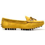 Mocassim Drive Sapatilha Feminina Via Confort Couro Amarelo