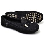 Mocassim Drive Sapatilha Feminina Via Confort Couro Preto