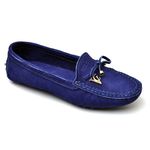 Mocassim Drive Sapatilha Feminina Via Confort Couro Azul