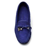 Mocassim Drive Sapatilha Feminina Via Confort Couro Azul