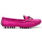 Mocassim Drive Sapatilha Feminina Via Confort Couro Pink