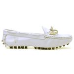 Mocassim Drive Sapatilha Feminina Via Confort Couro Branco