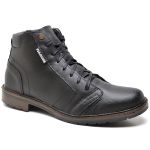 Bota Coturno Masculino Casual Urbano Com Ziper Lateral e Palmilha Gel Preto