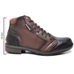 Bota Coturno Masculino Casual Urbano Com Ziper Lateral e Palmilha Gel Café