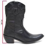 BOTA FEMININA COUNTRY CANO MEDIO BICO FINO PRETO