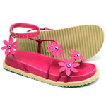 Sandalia Birken Feminina Papete De Slide Tiras Com Flores Rosa