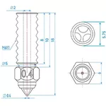 Bico Nozzle M6 0.4mm Neptune 4/PRO