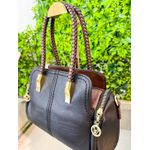 Bolsa Aline preta com marrom