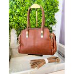 Bolsa Aline marrom com caqui