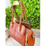 Bolsa Aline marrom com caqui