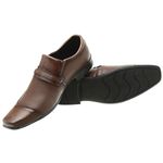 Sapato Social Marrom Liso Masculino com Fivela