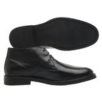 Bota Casual Masculina Couro Preto Cano Baixo