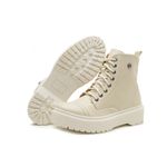 Bota Coturno Feminino Off White Sola Tratorada 