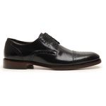 Sapato Social Masculino Brogue com Cadarço Couro Preto Confortável