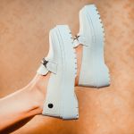 Mocassim Feminino Branco Solado Alto Tratorado