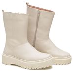 Bota Coturno Feminino Off White