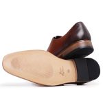 Sapato Social Oxford Wholecut Masculino em Couro Legítimo Havana