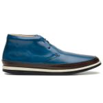 Bota Casual Masculina em Couro Legítimo Azul