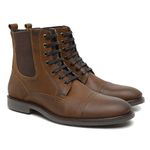  Bota Casual Masculina Couro Marrom Weggis