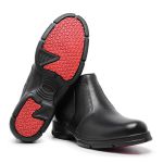 Bota Ortopédica Masculina em Couro Legítimo Preta Elástico Laterais