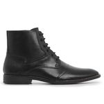 Bota Preta Masculina Cano Curto em Couro Legítimo