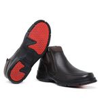 Bota Ortopédica Masculina em Couro Legítimo com Zíper cor Marrom Café